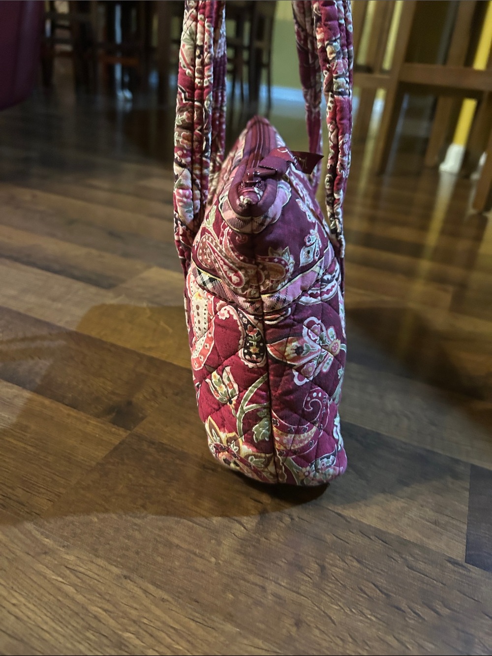 Vera Bradley Burgundy Plum Paisley Quilted Tote - Picture 7 of 10